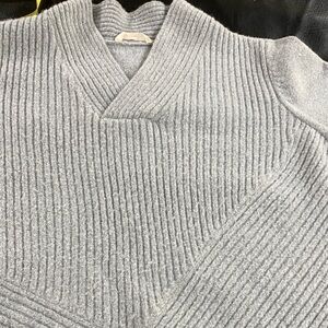Soft Surroundings Gray V-Neck Sweater 1x